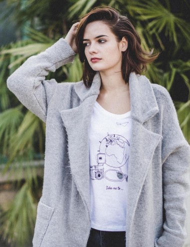 Walleriana t-shirt - organic cotton, flattering cut, made in France, travel Take me to
