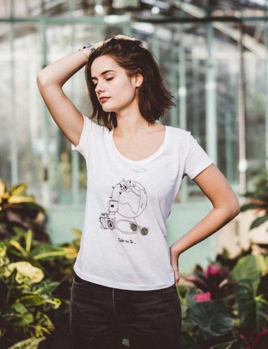 Walleriana t-shirt - organic cotton, flattering cut, made in France, travel Take me to