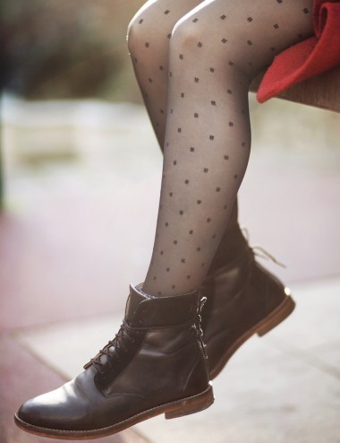 Light legs tights - glamorous, soft, comfortable, little square pattern