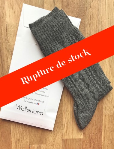 Les chaussettes parfaites - non comprimantes, sans élastique, thermorégulatrices, chaussettes  en laine peignée Skye grises